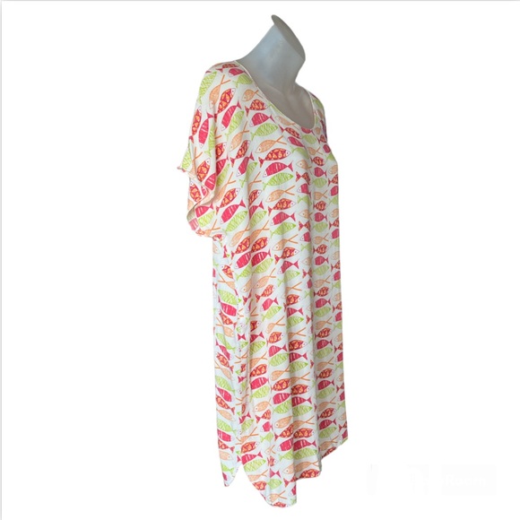 Tybee Island Women’s Tropical Colors Fish Print Norah Swim Cover size XL - Picture 3 of 9